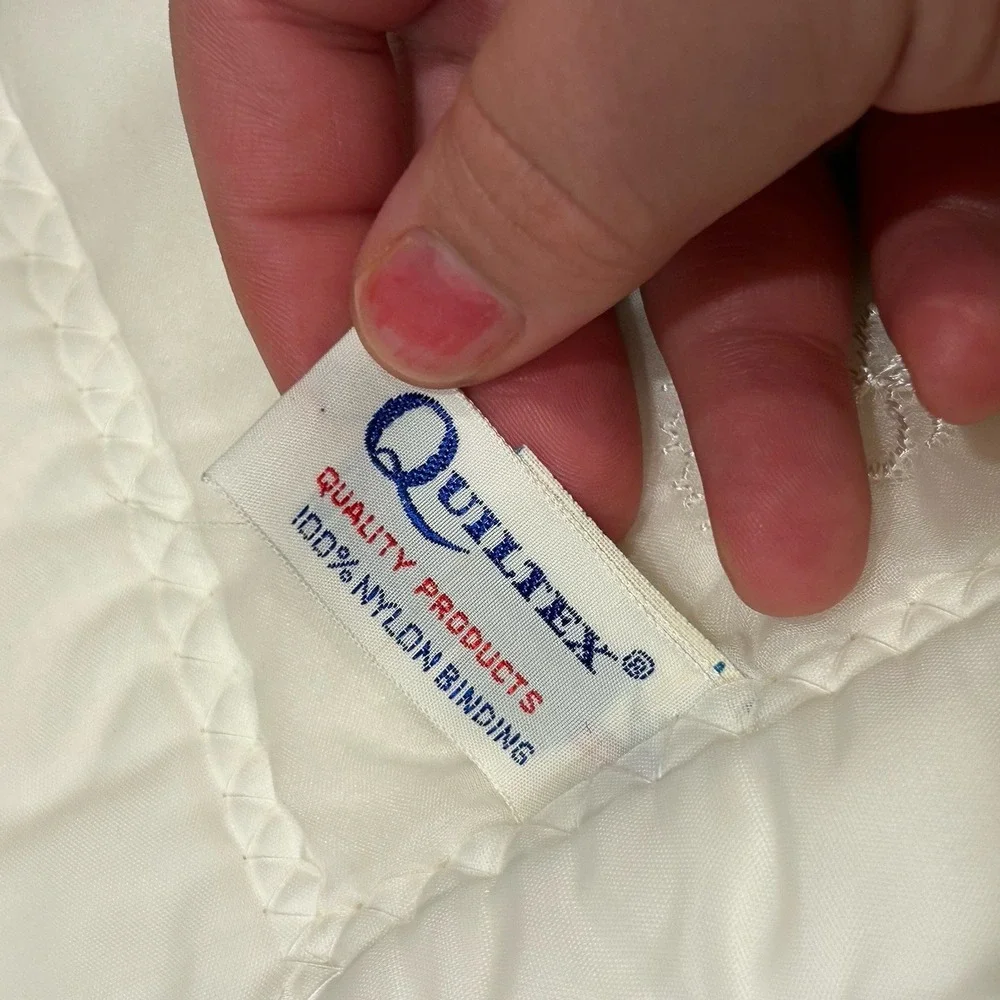Vintage QUILTEX Nylon Baby Blanket Satin Binding w/Union Label - New In Box